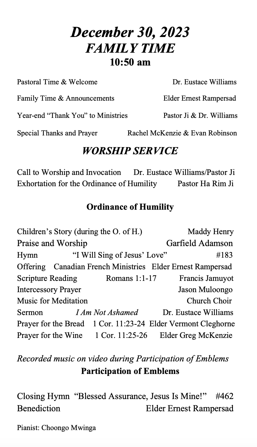 Bulletin | Immanuel Seventh-day Adventist Church